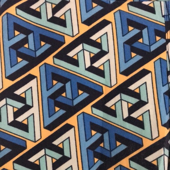 LulaRoe Funky Geometric Triangle Print LEGGINGS *One Size* - Picture 4 of 8